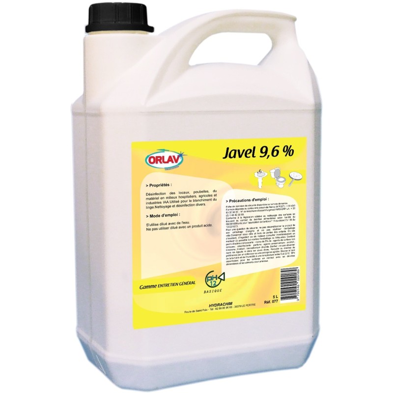 Eau de Javel 9.6% CA - bidon de 5L