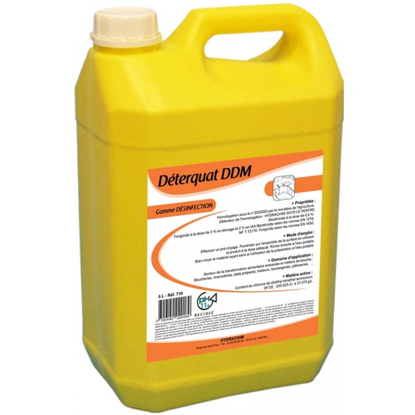 Super dégraissant désinfectant - DDM Deterquat - Bidon de 5L