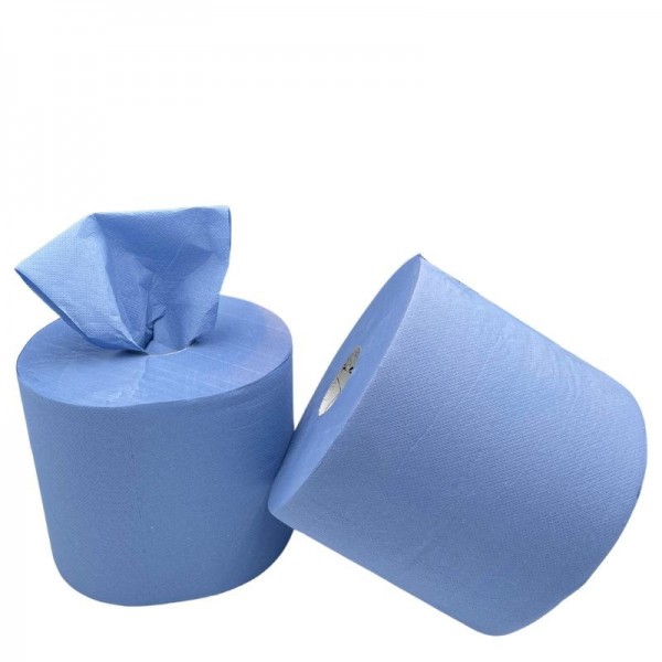 Bobine bleue pure ouate - 1000F gaufrée - 871