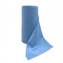 Rouleau chiffons microfibre bleus - 50 formats