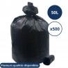 Sacs poubelle noir 50L avec lien coulissant - Carton de 200 ou 500