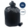 Sacs poubelle 30L noir avec lien coulissant - Carton de 500 ou 1000